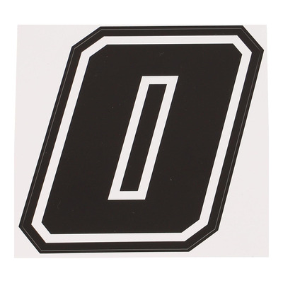 Autocollant numéro 0 noir contour blanc