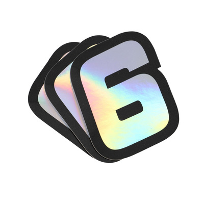 Autocollant numéro 6 Doppler holographique