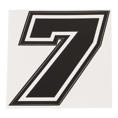 Autocollant numéro 7 noir contour blanc