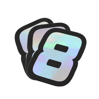 Autocollant numéro 8 Doppler holographique