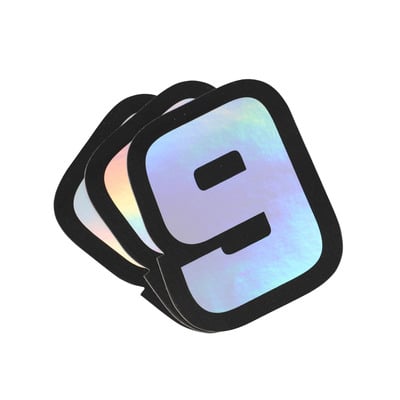 Autocollant numéro 9 Doppler holographique
