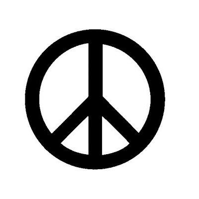 Autocollant Peace And Love 6x6 cm