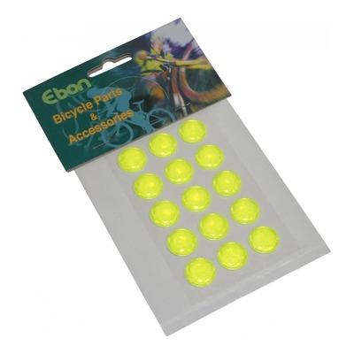 Autocollants réfléchissants rond Ø16mm jaune fluo (15 pièces)
