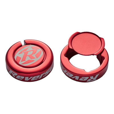 Bagues de serrage de poignées Reverse Lock-On Chips rouge (x2)