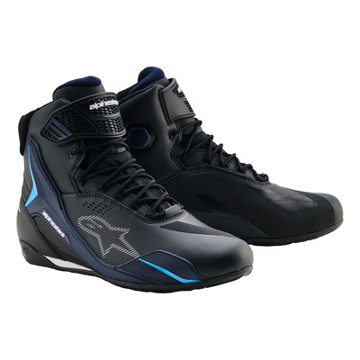 Baskets moto Alpinestars Faster-4 Drystar black/night navy/cyan