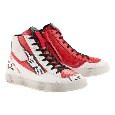 Baskets moto Alpinestars Stated Flair White/Bright red