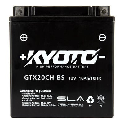 Batterie Kyoto GTX20CH-BS SLA AGM prête à l'emploi