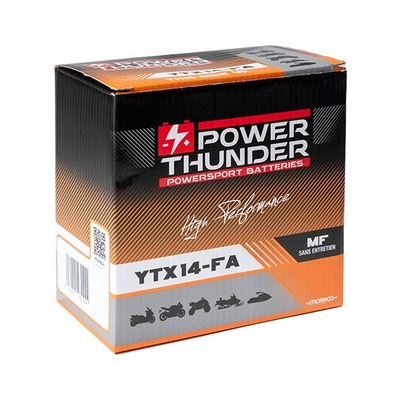 Batterie Power Thunder YTX14-FA 12V 12 Ah prête à l’emploi