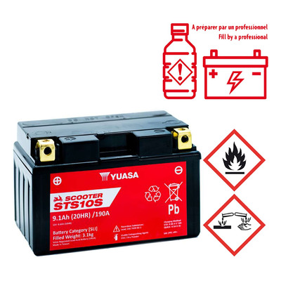 Batterie Yuasa STS10S 12V 9.1Ah AGM – Activée en usine