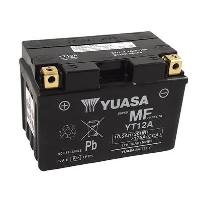 Batterie Yuasa YT12A-BS 12V 10 Ah AGM prête à l’emploi