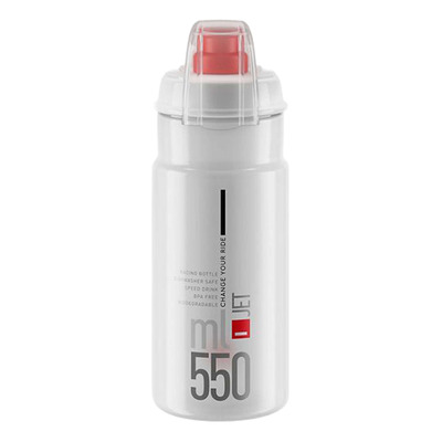 Bidon Elite Jet Plus 550ml Clear/Rouge