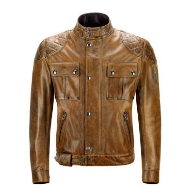 Blouson cuir Belstaff BROOKLANDS marron
