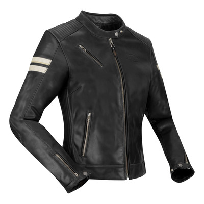 Blouson cuir femme Segura Lady Romeo noir/blanc