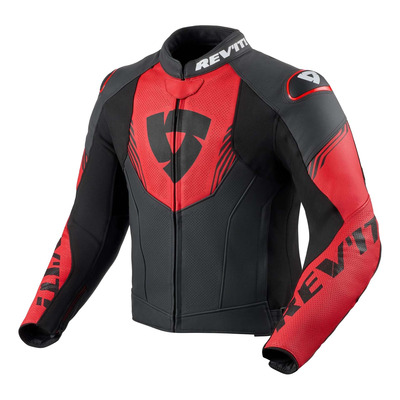 Blouson cuir Rev’It Argon 3 black/neon red