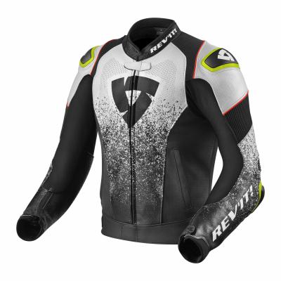 Blouson cuir Rev'it Quantum Air noir/blanc