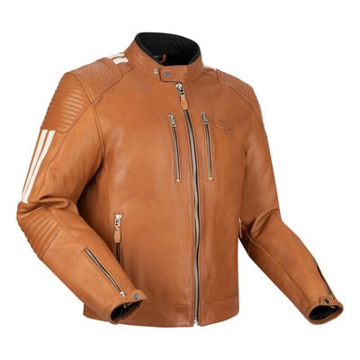 Blouson cuir Segura Orion camel/blanc