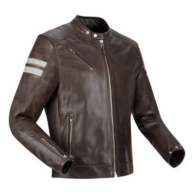 Blouson cuir Segura Romeo marron/blanc