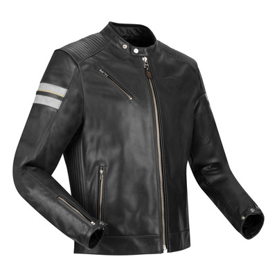 Blouson cuir Segura Romeo noir/blanc