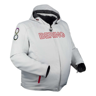 Blouson textile Bering Warwick King Size gris clair/rouge – Grandes tailles