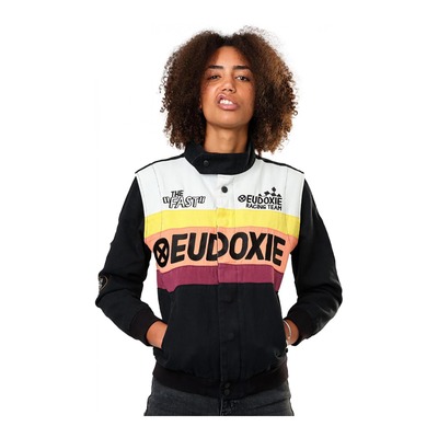Blouson textile femme Eudoxie Racing blanc/orange/noir