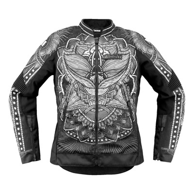 Blouson textile femme Icon Overlord3™ Noble Woman noir/blanc