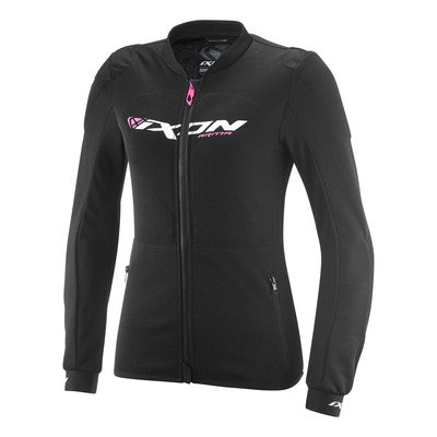 Blouson textile femme Ixon Arma Lady noir/blanc/rose vif