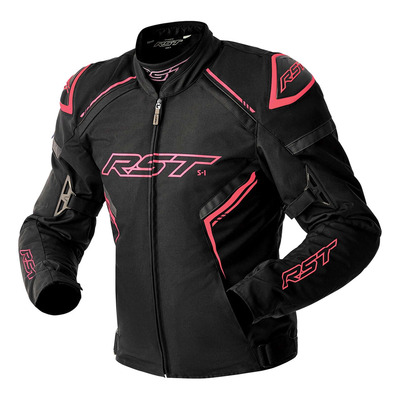 Blouson textile femme RST S1 D3O noir/rose