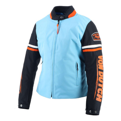 Blouson textile femme Von Dutch x Helstons California Girl bleu/noir