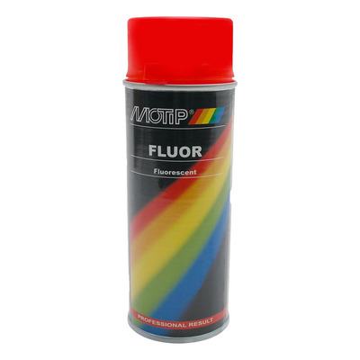 Bombe peinture rouge-orange fluorescente Motip 400 ml