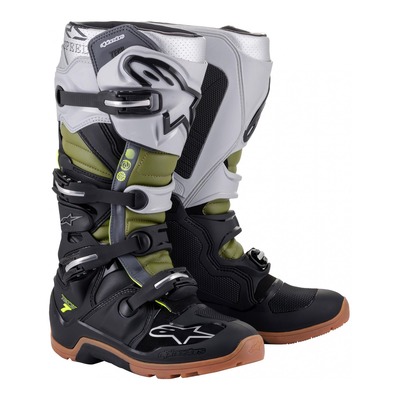 Bottes cross Alpinestars Tech 7 Enduro noir/argent/military vert