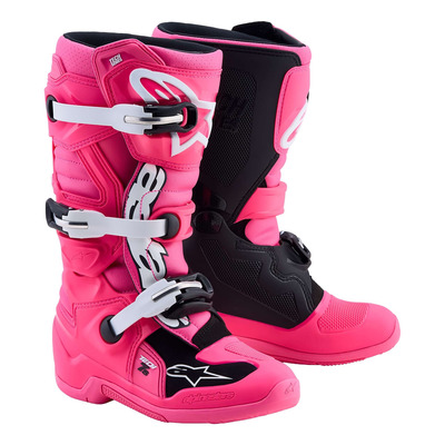 Bottes cross enfant Alpinestars TECH 7 S pink fluo/black/white