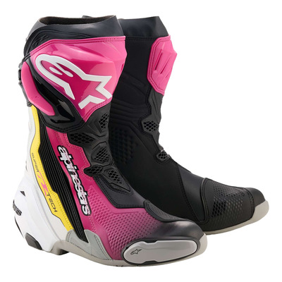 Bottes moto Alpinestars Supertech R black/magenta/white/yellow