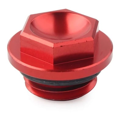 Bouchon de Remplissage d’Huile Moteur BUD RACING Alu Anodisé Rouge - Honda / Kawasaki / Yamaha