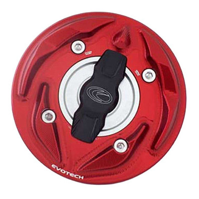 Bouchon de réservoir Evotech 1/5 de tour aluminium rouge/alu/noir Aprilia RSV4 1100 21-24