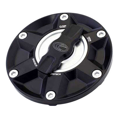 Bouchon de réservoir Evotech 1/5 de tour aluminium noir/alu Triumph Street Triple 765 17-25