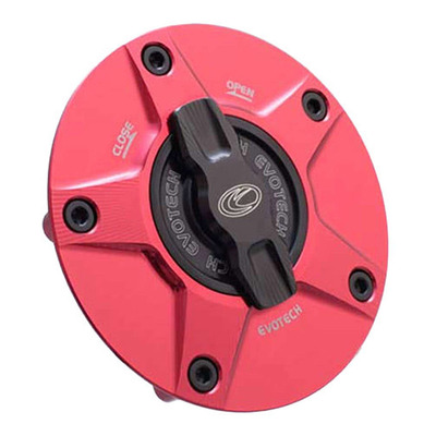 Bouchon de réservoir Evotech 1/5 de tour aluminium noir/rouge Suzuki GSX-8R 24-25