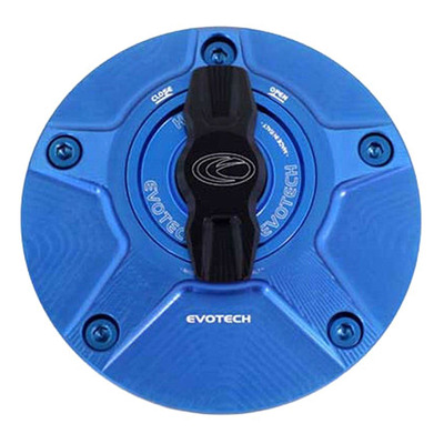 Bouchon de réservoir Evotech 1/5 de tour aluminium bleu Ducati 848 08-14