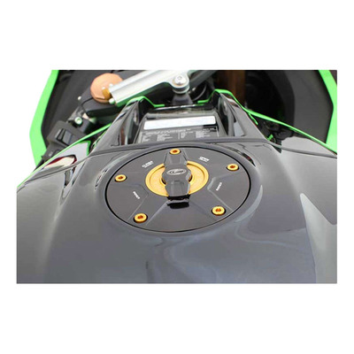 Bouchon de réservoir Evotech 1/5 de tour aluminium noir/or Kawasaki ZX-10R 04-20