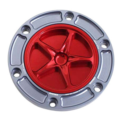 Bouchon de réservoir Evotech aluminium Rouge/Titane Aprilia Tuono 660 21-25
