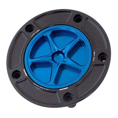 Bouchon de réservoir Evotech aluminium Bleu/Noir Suzuki GSX-R 600 04-17