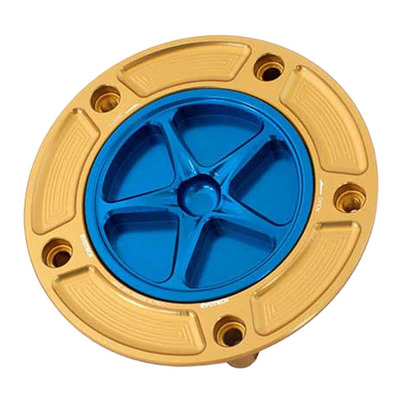 Bouchon de réservoir Evotech aluminium bleu/or Yamaha YZF-R6 99-19