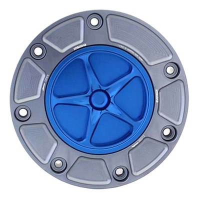 Bouchon de réservoir Evotech aluminium Bleu/Titane Honda CBR 600 RR 00-25