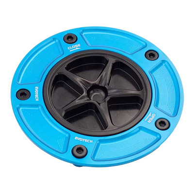 Bouchon de réservoir Evotech aluminium noir/bleu Kawasaki ZX-6R 03-05