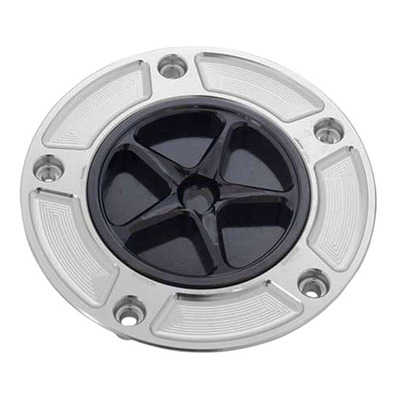 Bouchon de réservoir Evotech aluminium noir/silver Kawasaki ZX-6R 03-05