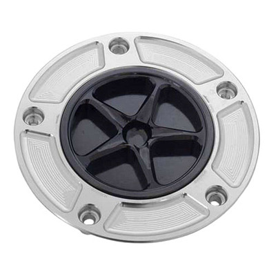 Bouchon de réservoir Evotech aluminium noir/silver Kawasaki ZX-6R 07-16