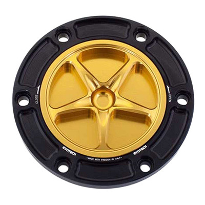 Bouchon de réservoir Evotech aluminium Or/Noir Aprilia Tuono 660 21-25