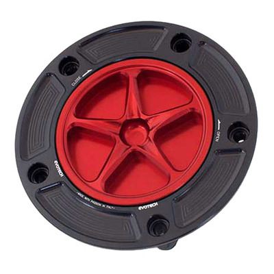 Bouchon de réservoir Evotech aluminium Rouge/Noir Suzuki GSX-R 600 04-17