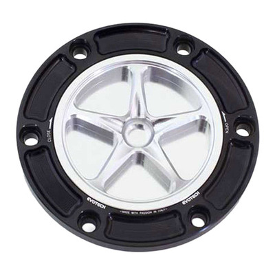 Bouchon de réservoir Evotech aluminium Silver/Noir Aprilia Tuono 660 21-25