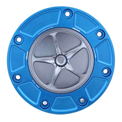 Bouchon de réservoir Evotech aluminium Titane/Bleu Honda CBR 600 RR 00-25