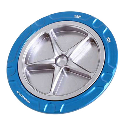 Bouchon de réservoir Evotech aluminium Titane/Bleu Aprilia RSV4 1100 21-25